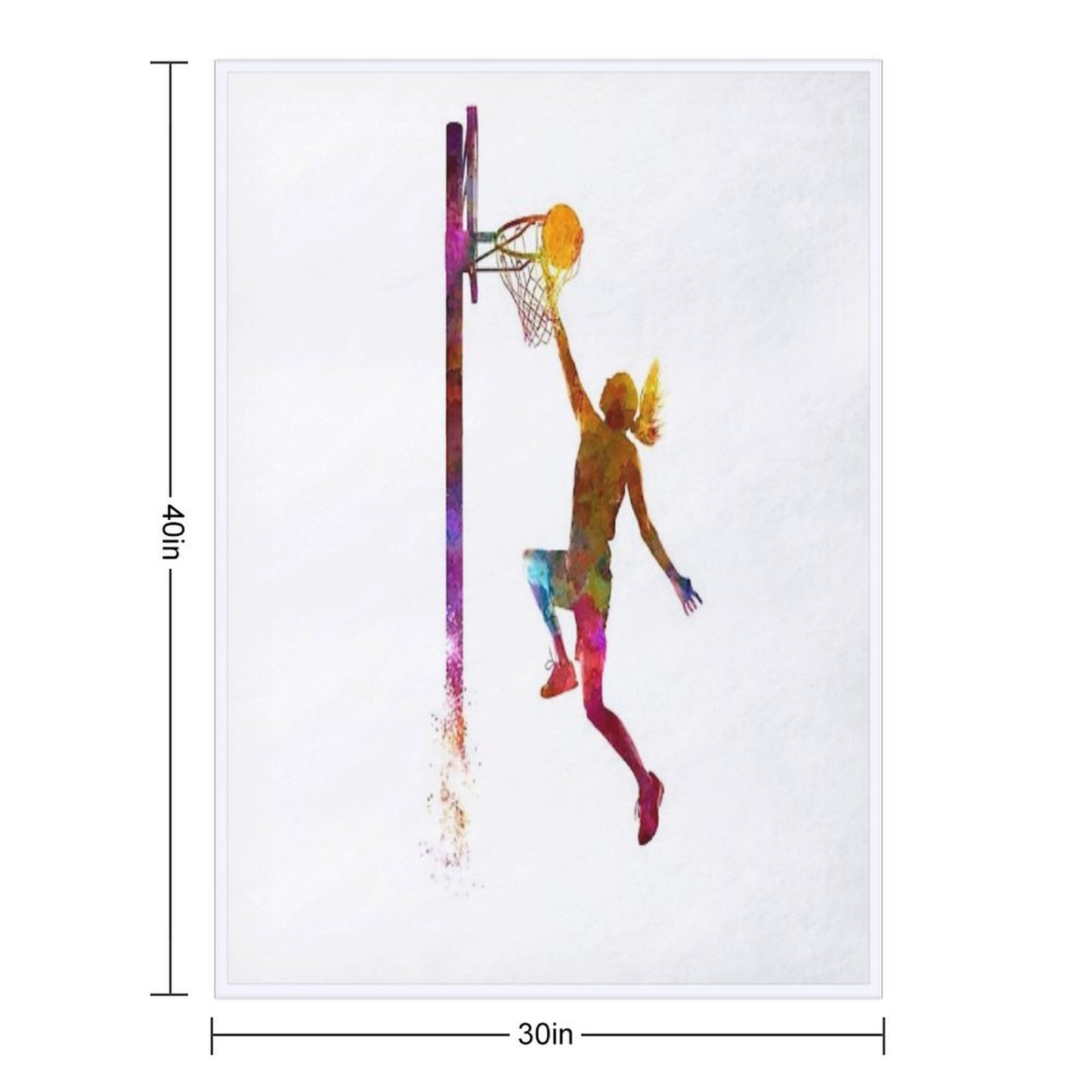 Young Woman Basketball Player 04 Throw Blanket