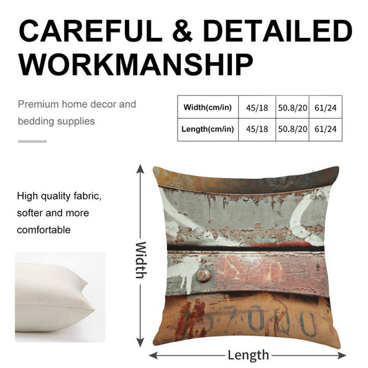 Industrial Grunge Linen Throw Pillow Cover