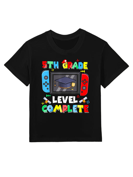 5th Grade Level Complete Video Gamer Graduation Kids Boys Kids T-Shirt