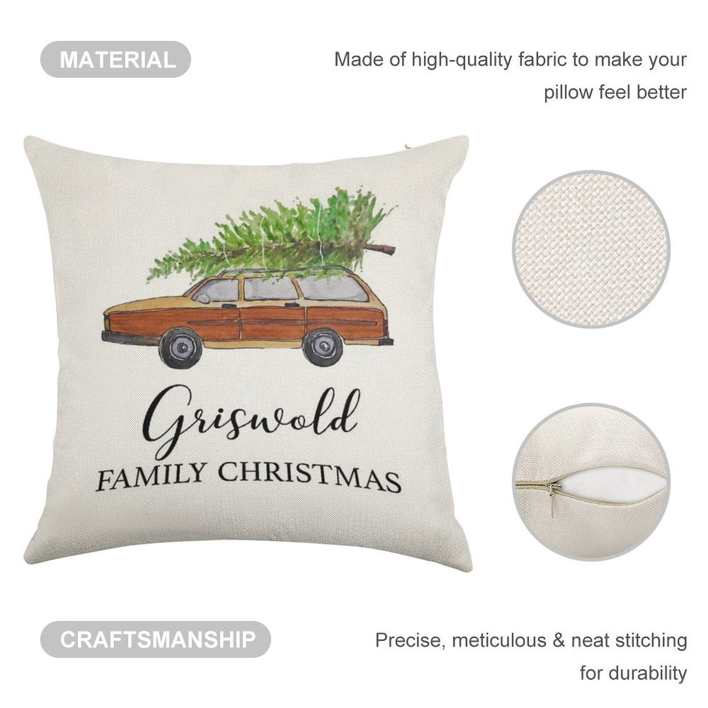 Christmas Vacation Griswold Family Christmas Linen Throw Pillow Cover