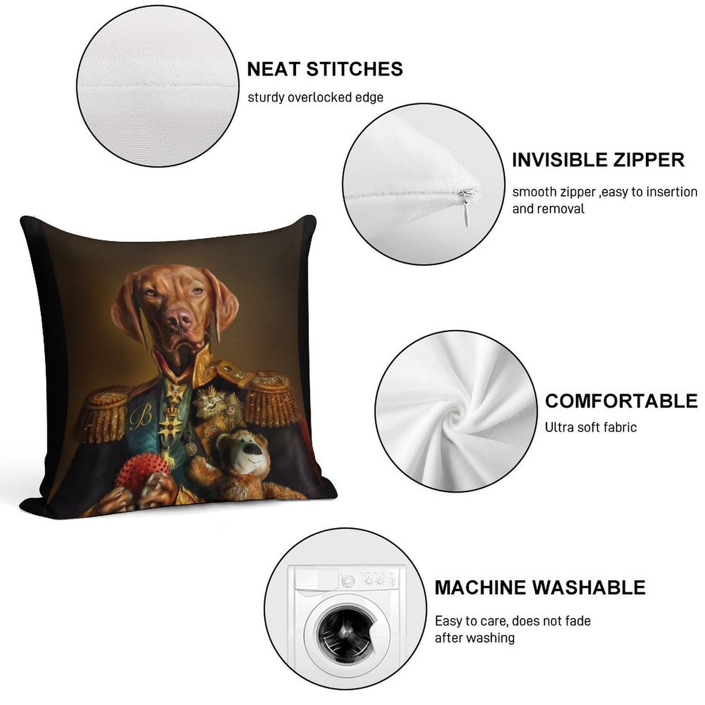 Bertie The Hungarian Vizsla - Dog Portrait Soft Style Accent Throw Pillow