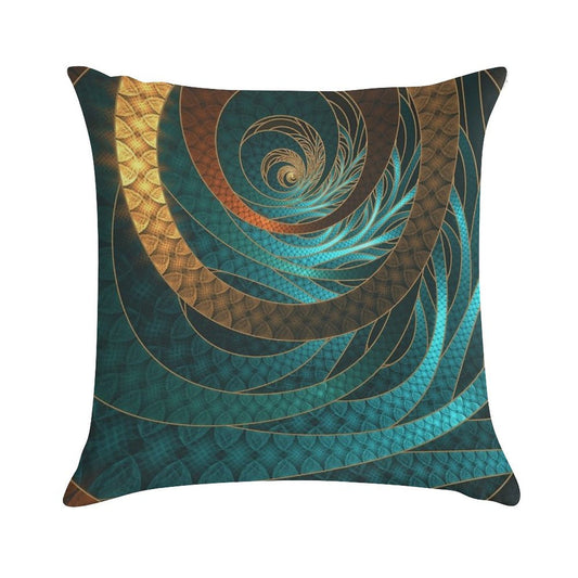 Beautiful Corded Leather Turquoise Fractal Bangles Soft Durable Construction Throw Pillow