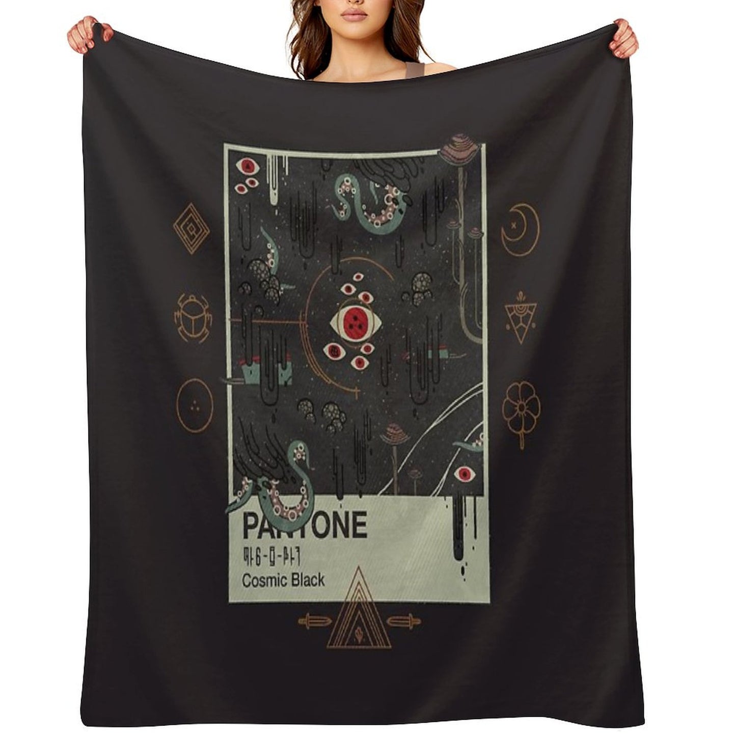 Cosmic Black Throw Blanket