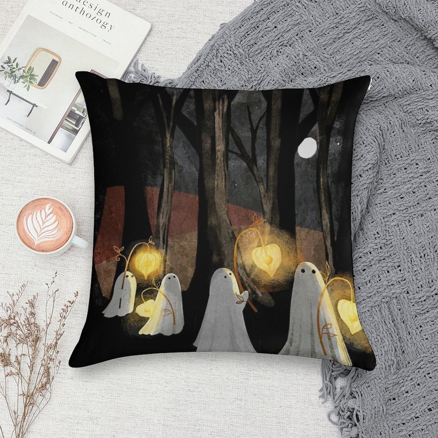 Ghost Parade Soft Anti-Pilling Throw Pillow