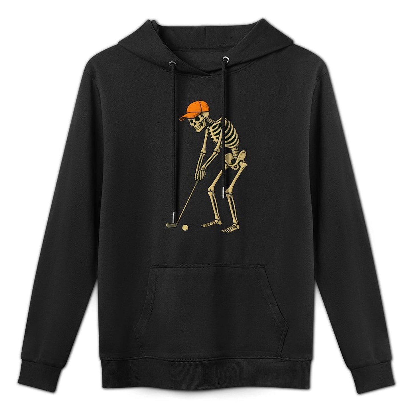 Skeleton Golf Halloween Golfer Golf Player Funny Men Dad Machine Washable Hoodie