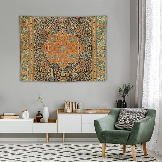 Antique Mohtashem Kashan Persian Rug Print Tapestry