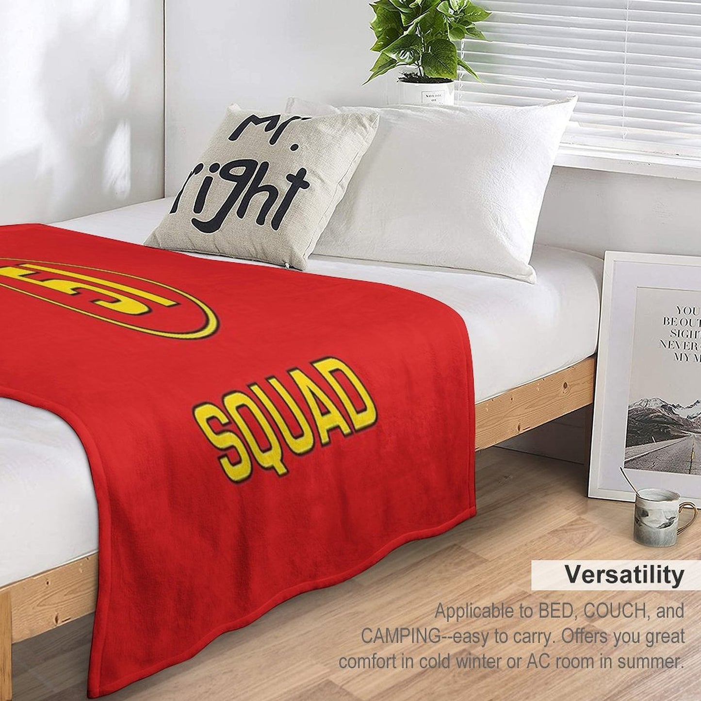 Emergency Squad 51 Rear of Truck Reproduction Logo Throw Blanket