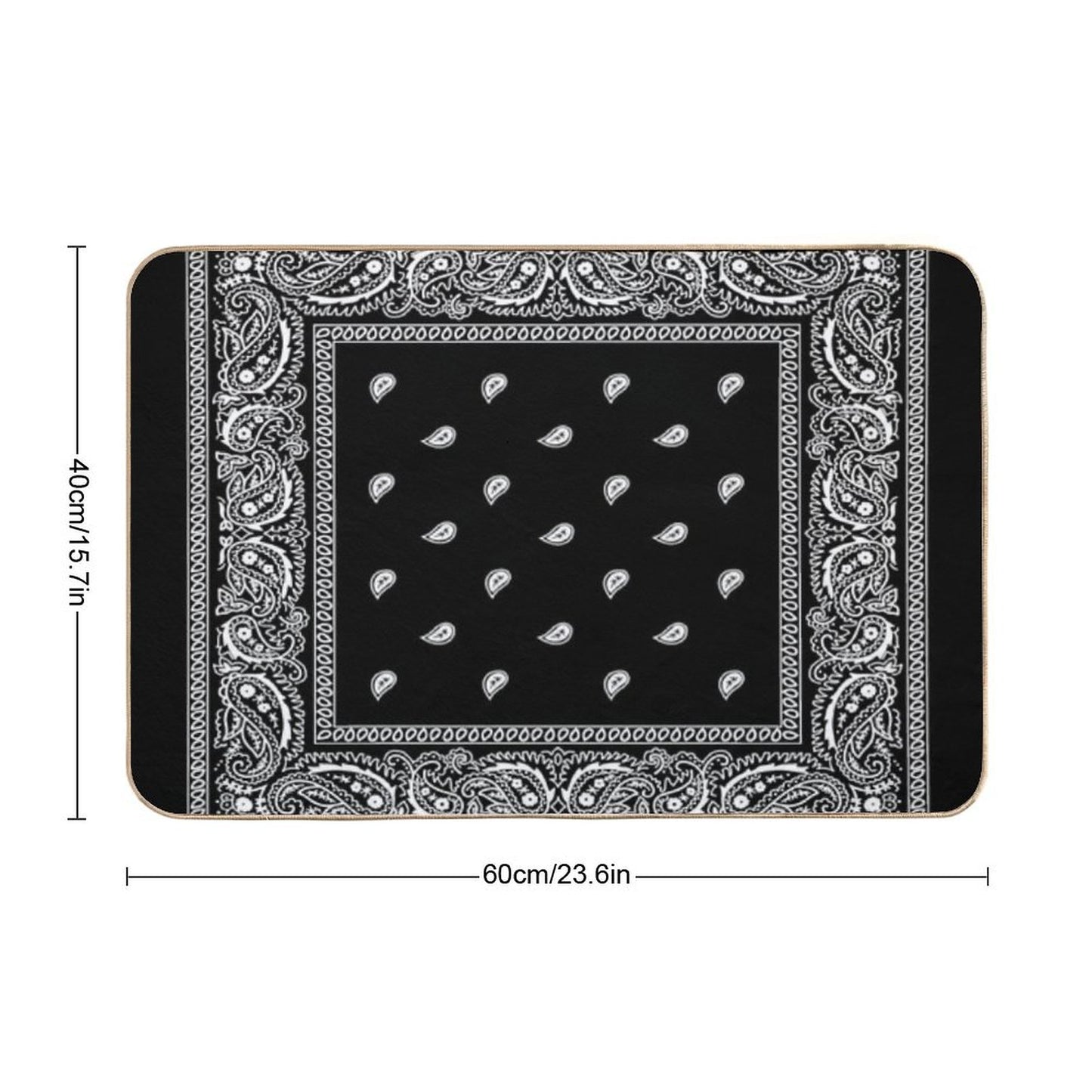 Bandana Black Bath Mat