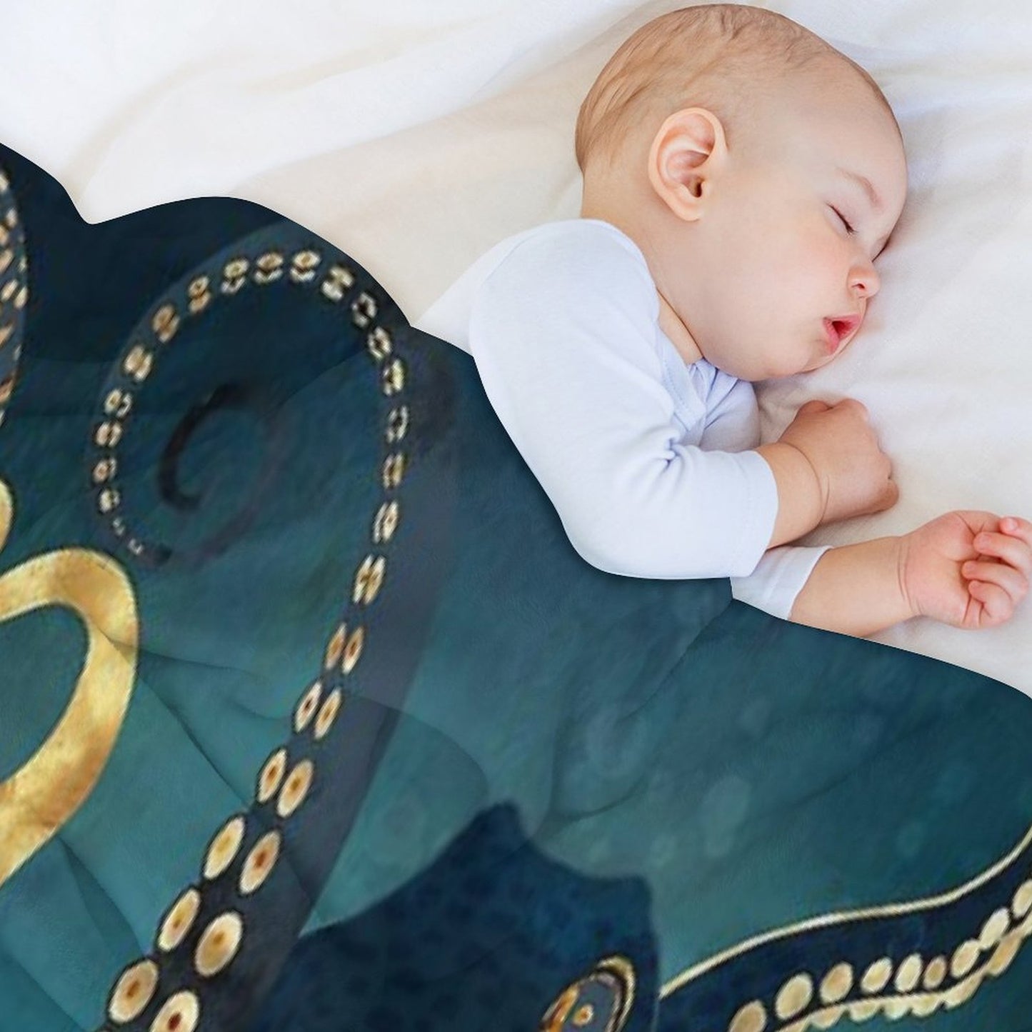 Metallic Octopus IV Throw Blanket