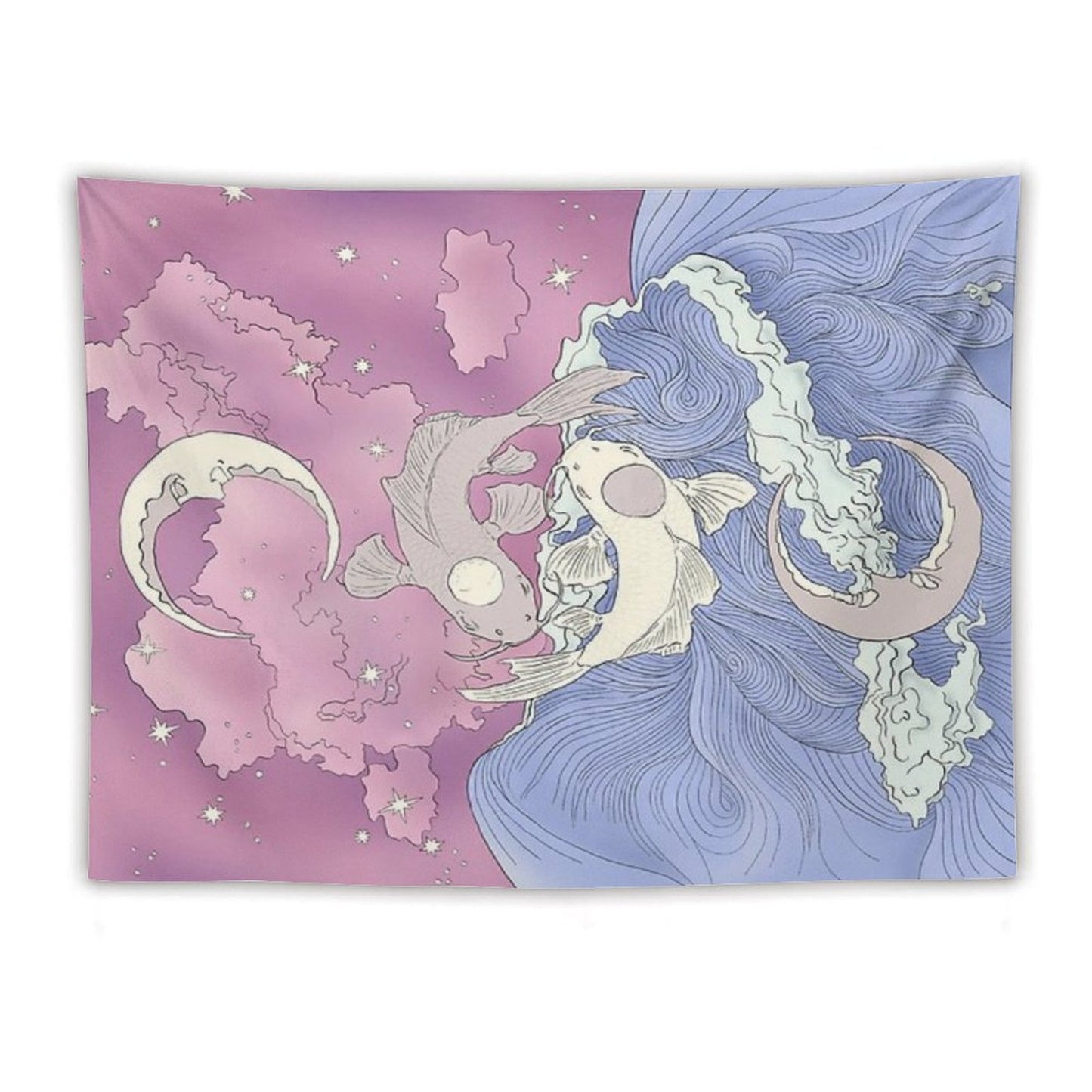 Tui And La, Moon And Ocean Spirits Art Nouveau Tapestry