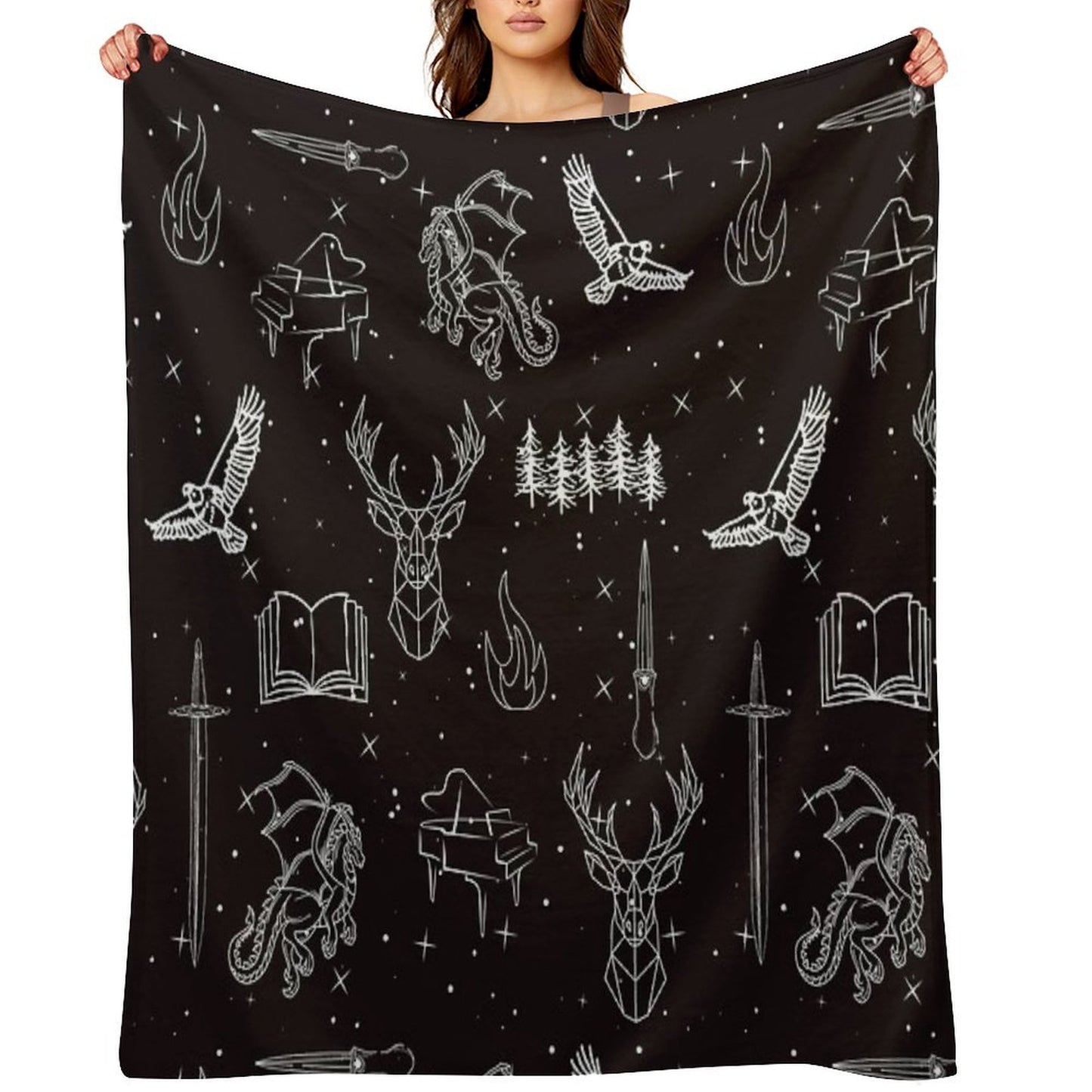 Throne of Glass Pattern Throw Blanket