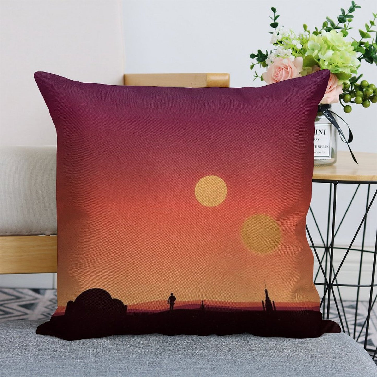 Tatooine Linen Throw Pillow Cover