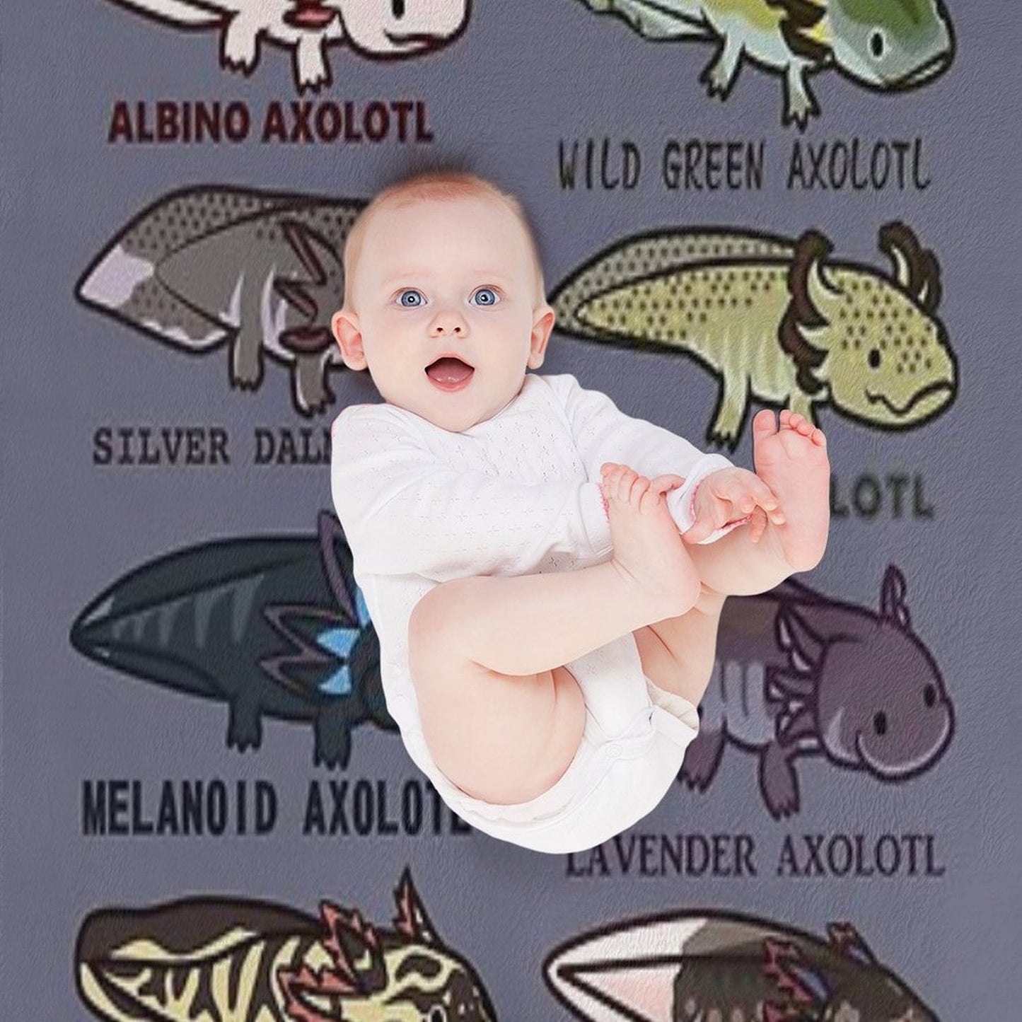 Axolotl Morphs And Colors Throw Blanket