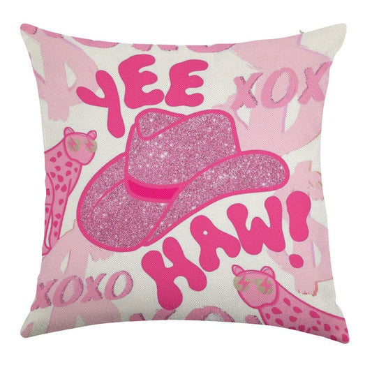 YEEHAW! Linen Throw Pillow Cover