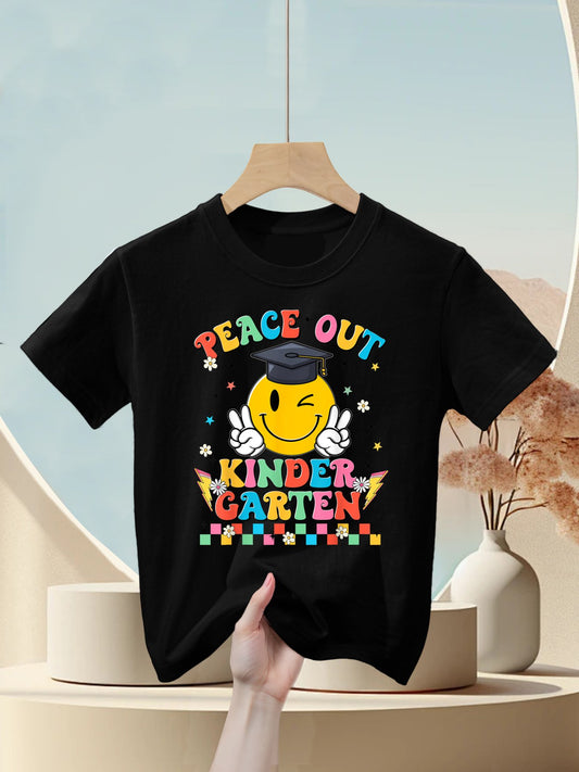 Peace Out Kindergarten Graduation Last Day Teachers Boys Gir Kids T-Shirt