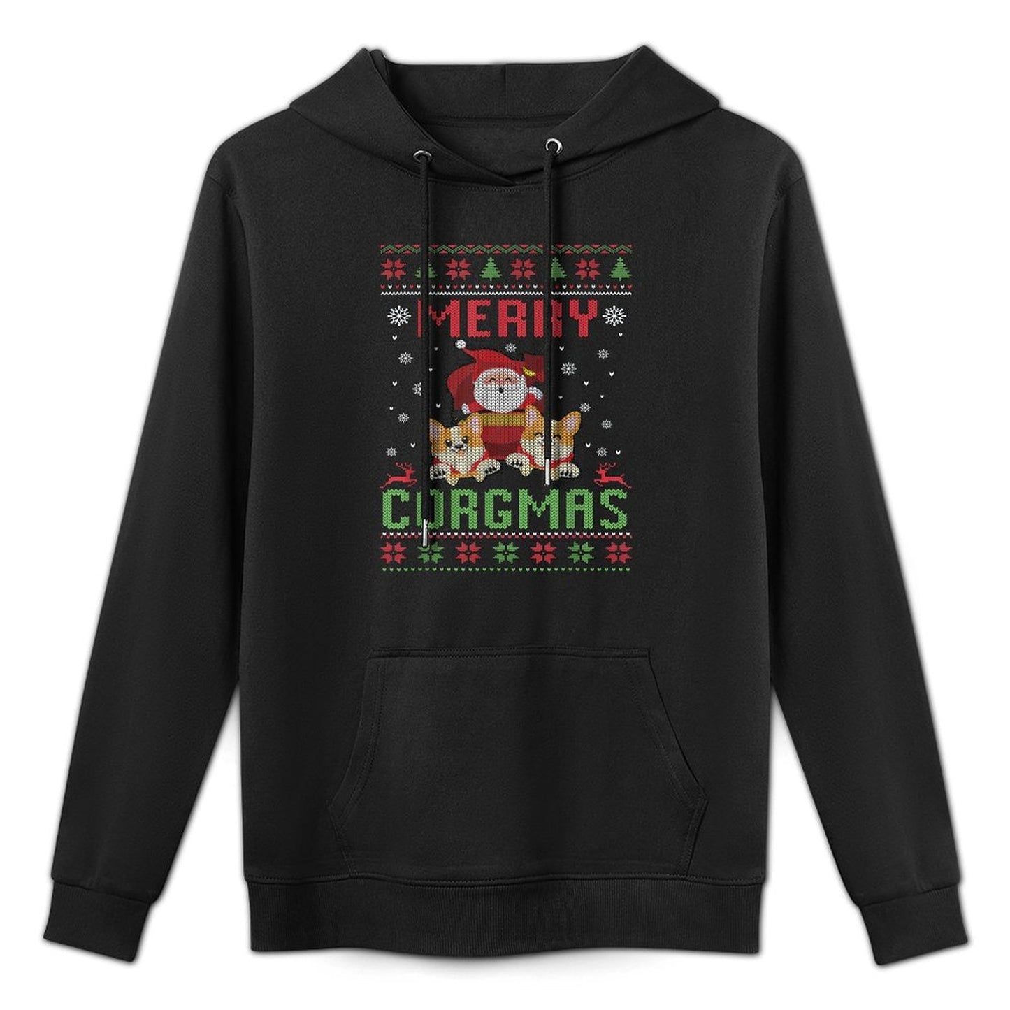 Merry Corgmas Xmas Christmas Sweater Corgi Christmas Shrink-Resistant Hoodie