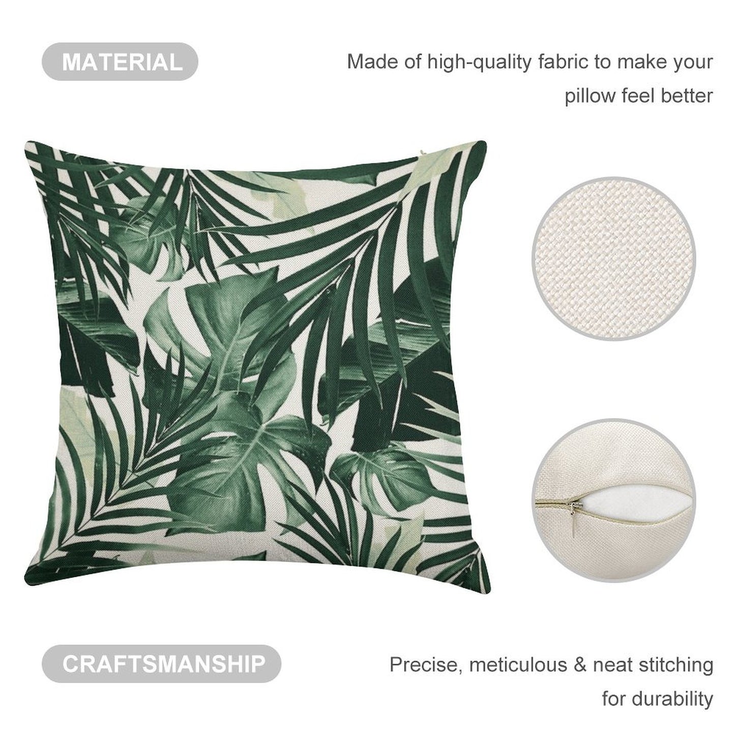 Tropical Jungle Leaves Pattern #4 #tropical #decor #art Linen Throw Pillow Cover