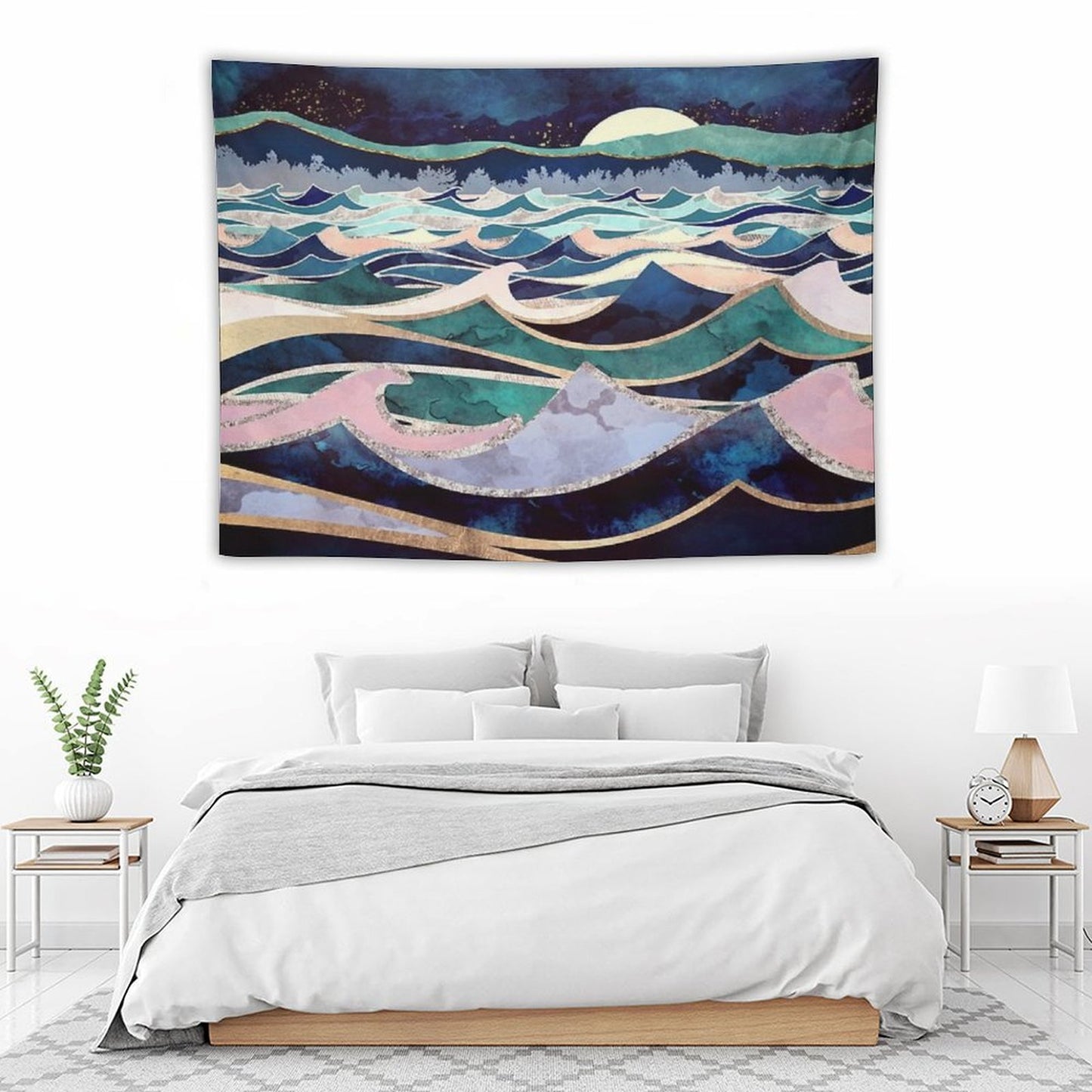 Moonlit Ocean Tapestry