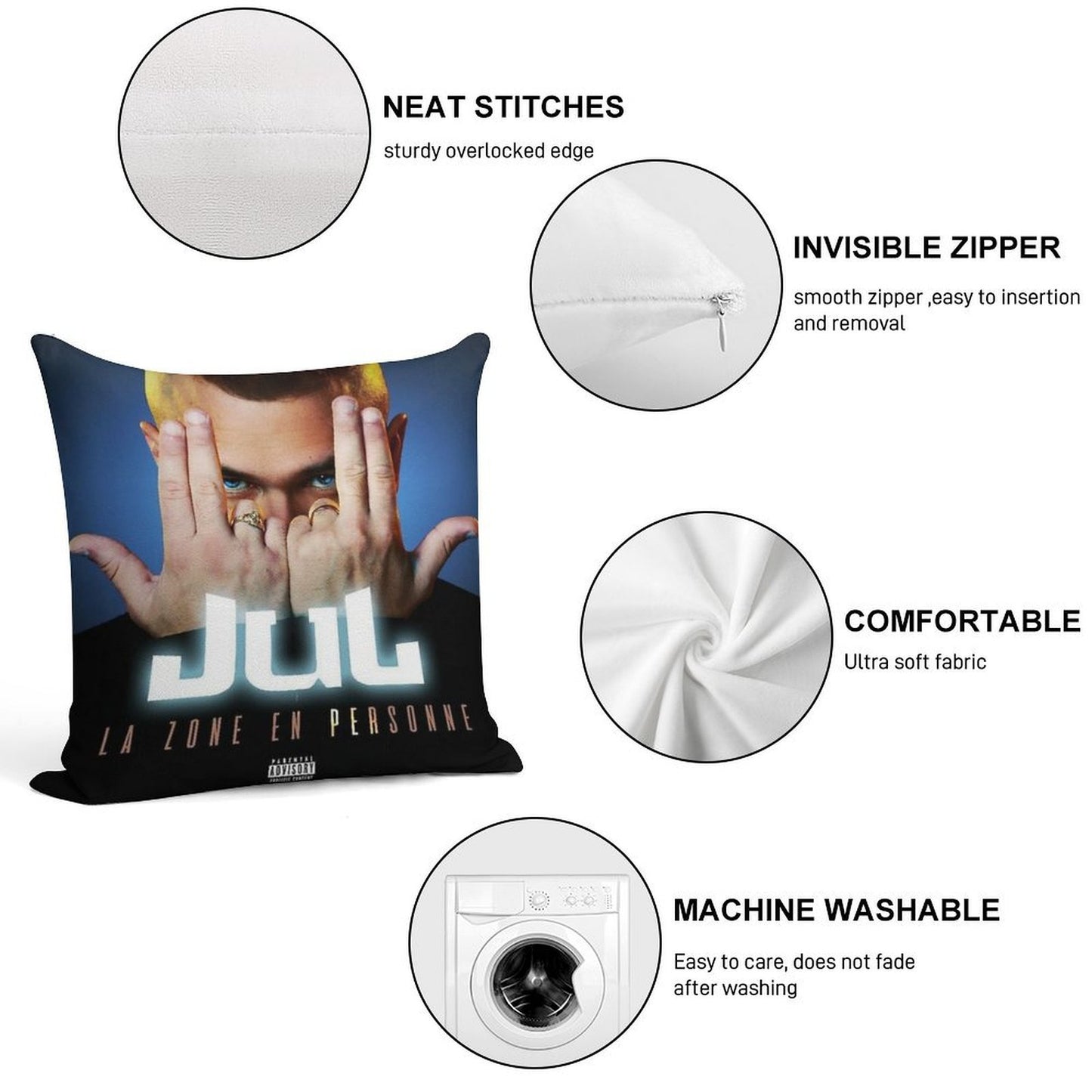 Jul Soft Luxury Feel Throw Pillow