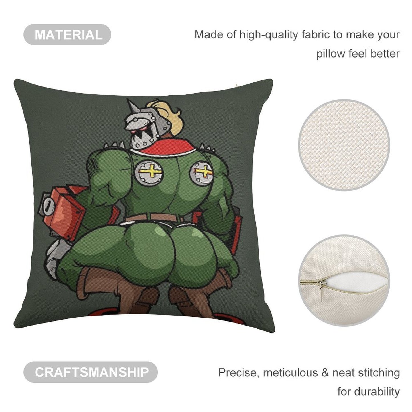 Potemkin Culo Linen Throw Pillow Cover