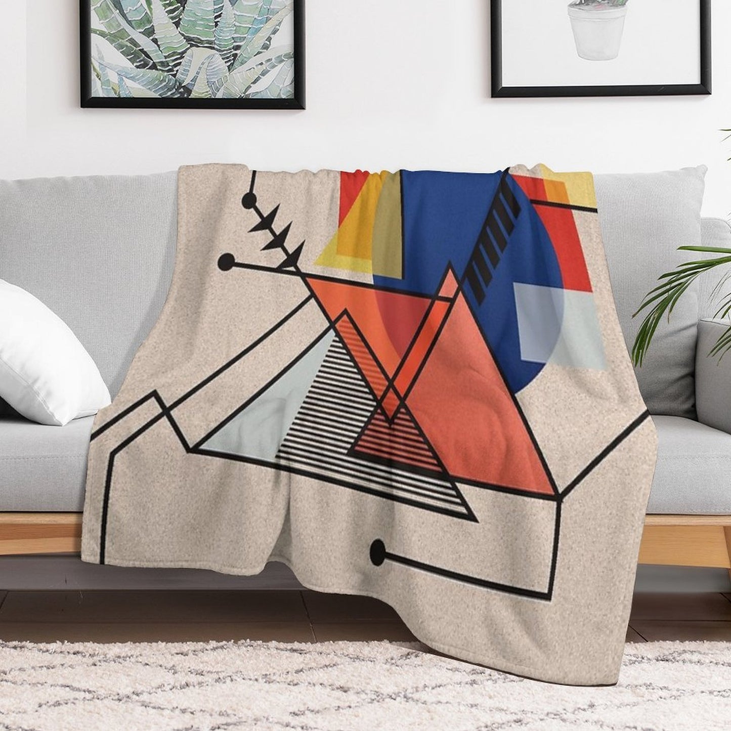 Midcentury Modern Abstraction Throw Blanket