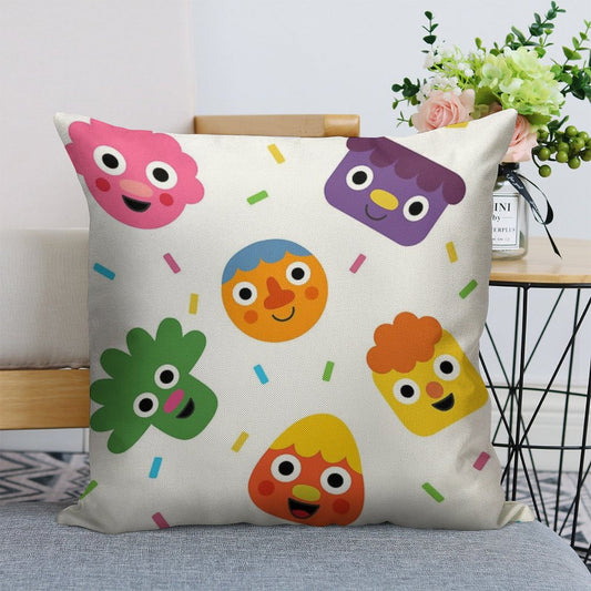 Noodle & Pals  Pattern 01 Linen Throw Pillow Cover