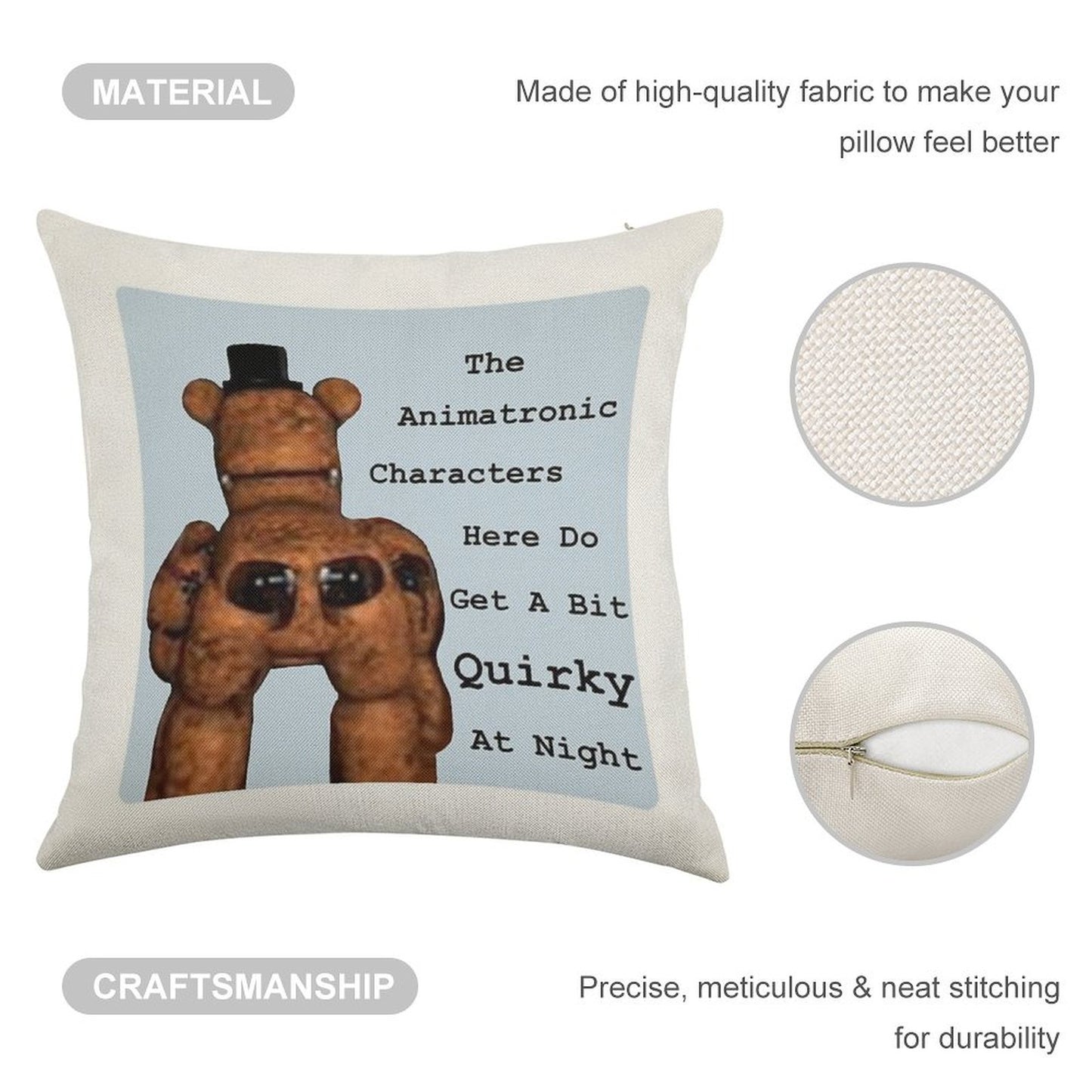 Quirky Animatronics Linen Throw Pillow Cover