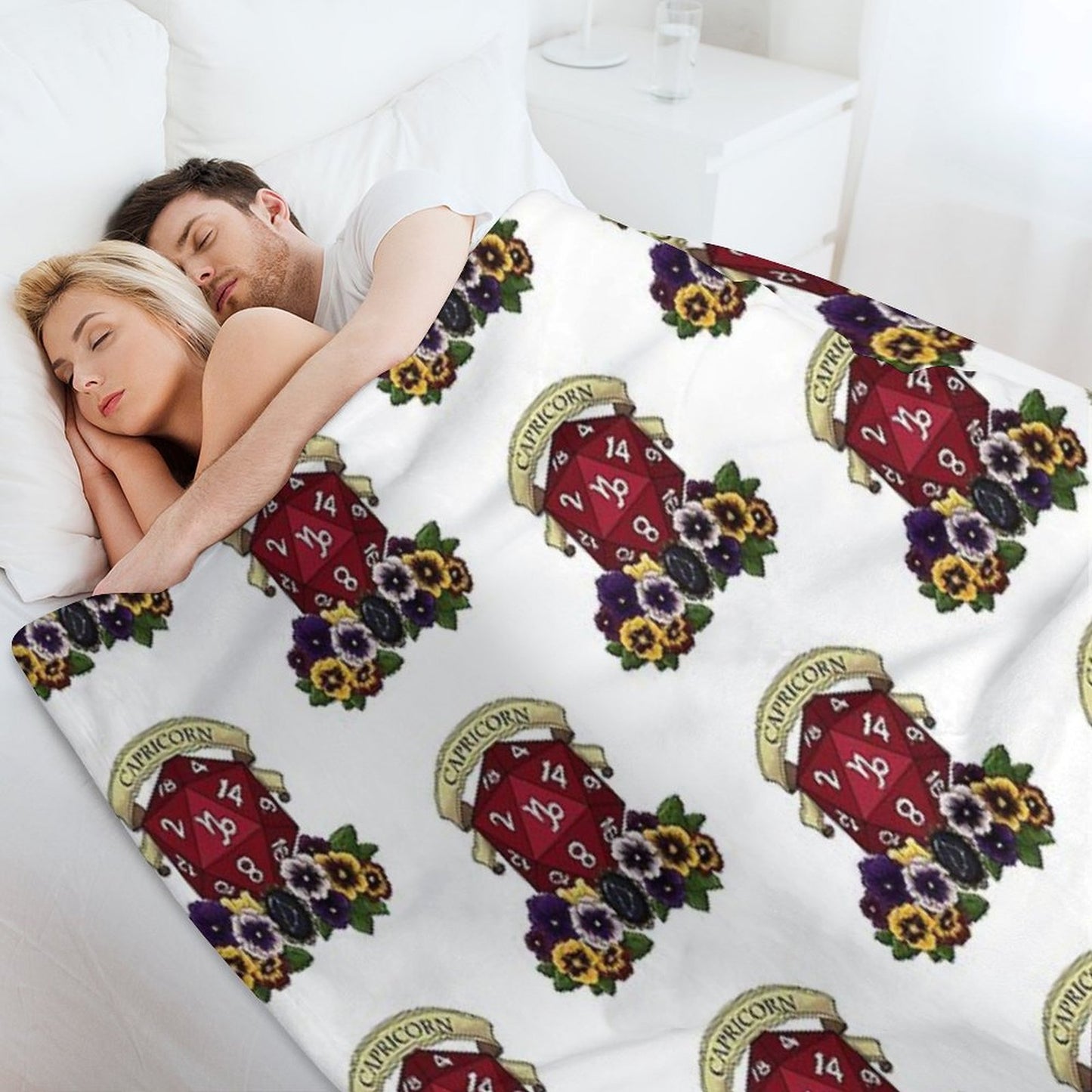 Dice Capricorn Throw Blanket