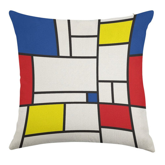 Mondrian Minimalist De Stijl Modern Art II © Fatfatin Linen Throw Pillow Cover
