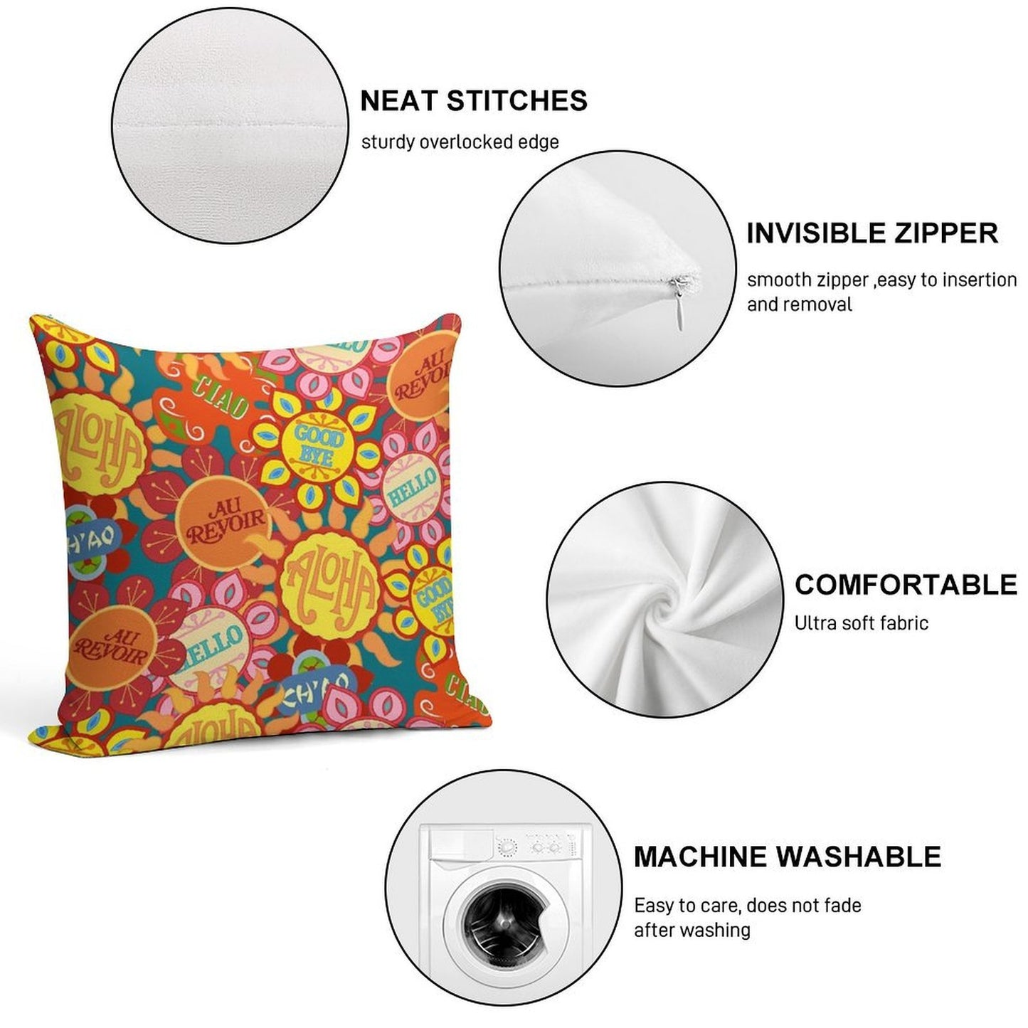 It's A Small World Flowers (original) Soft Fade-Resistant Throw Pillow