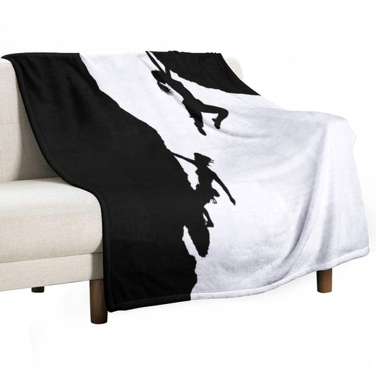 Women Rock Climbing Throw Blanket