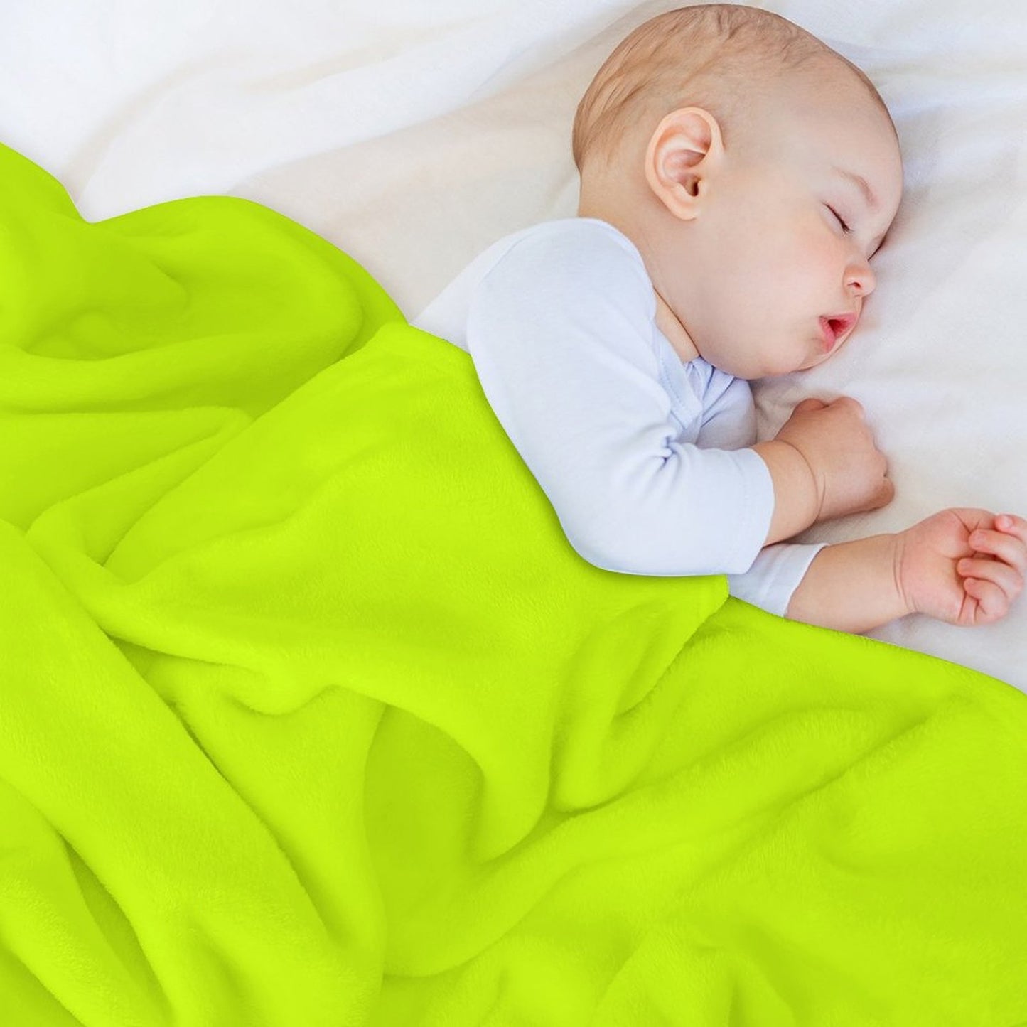 Solid Neon Yellow Color Throw Blanket