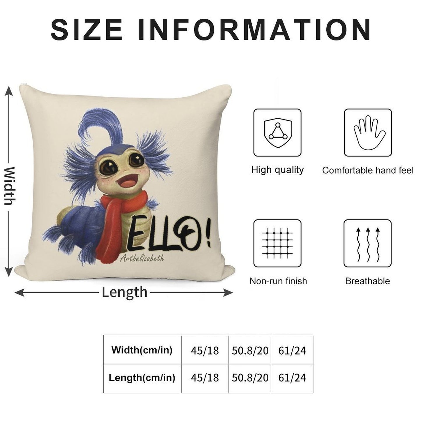 Labyrinth Worm Soft Washable Throw Pillow
