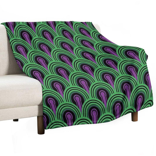 Geometric Pattern Keyhole Arch PurpleGreen Throw Blanket