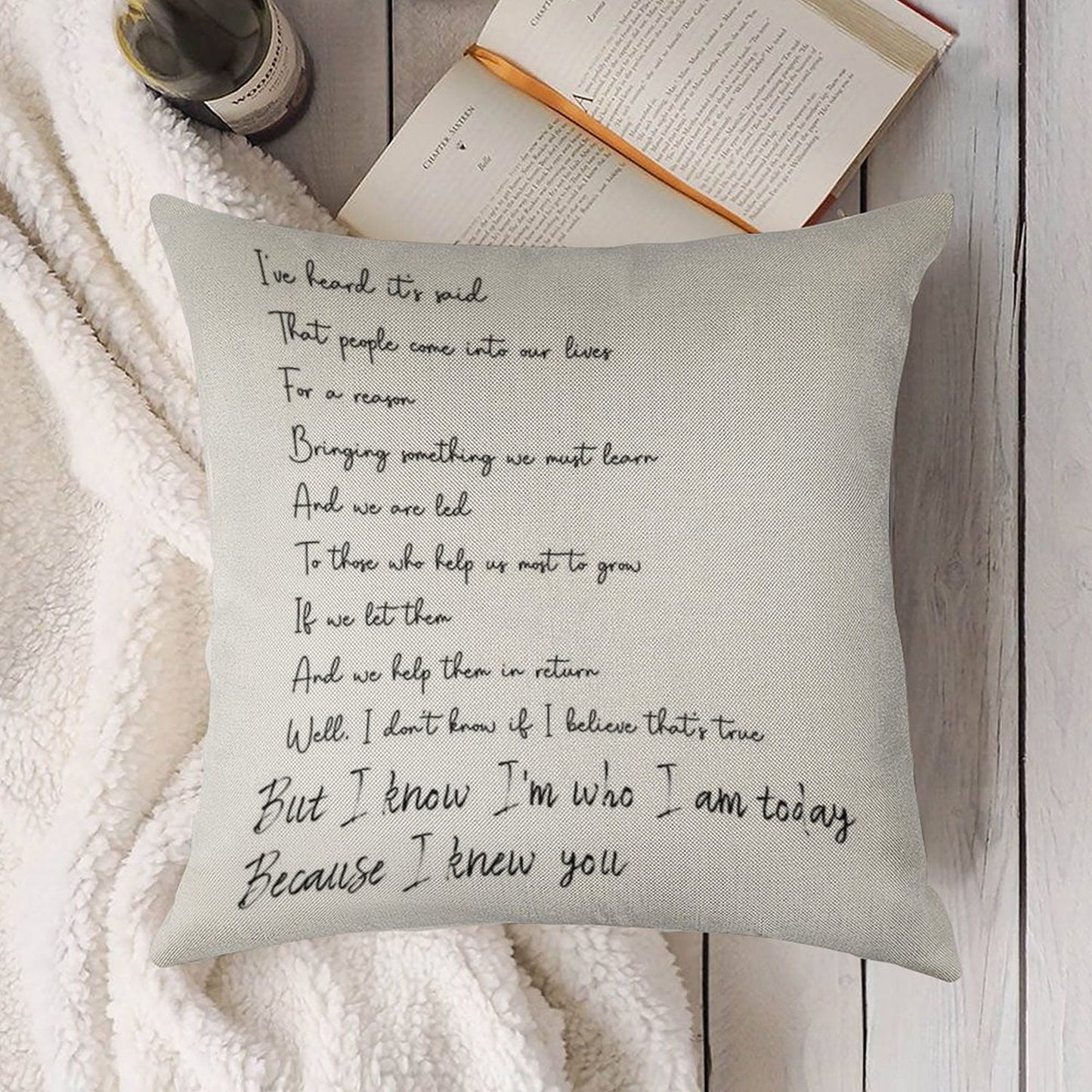 For Good - Wicked The Broadway Musical Linen Throw Pillow Cover