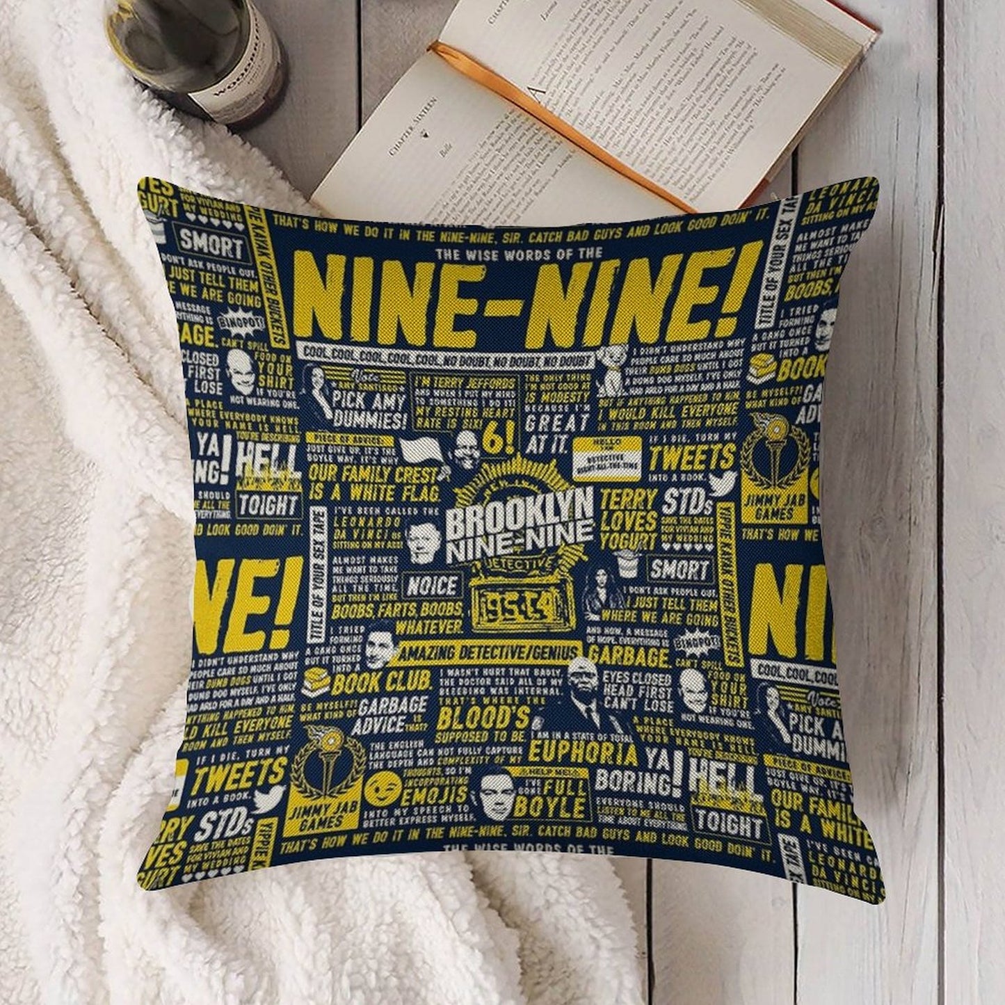 Wise Words of The Nine-Nine Linen Throw Pillow Cover