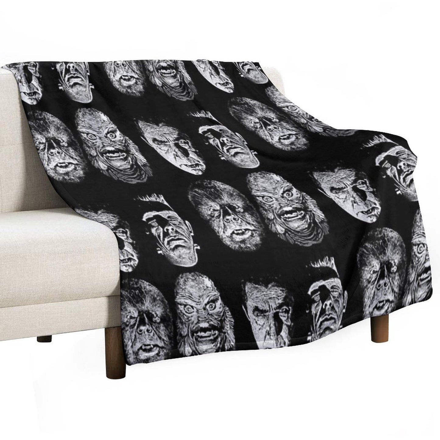 Universal Studios, Monsters, Monster Mash, Dracula, Wolfman, Frankenstein, Creature Throw Blanket