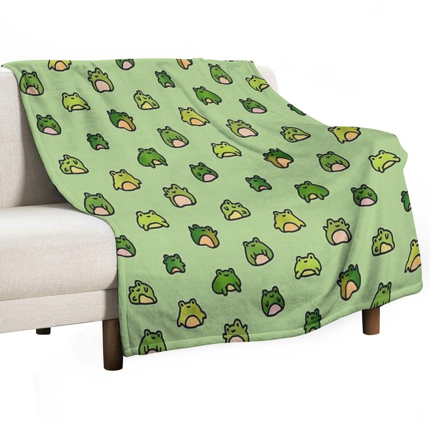 Frogs Doodle Throw Blanket
