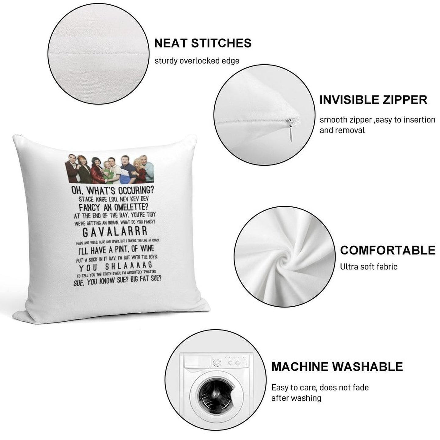 Gavin And Stacey Soft Home Decor Throw Pillow