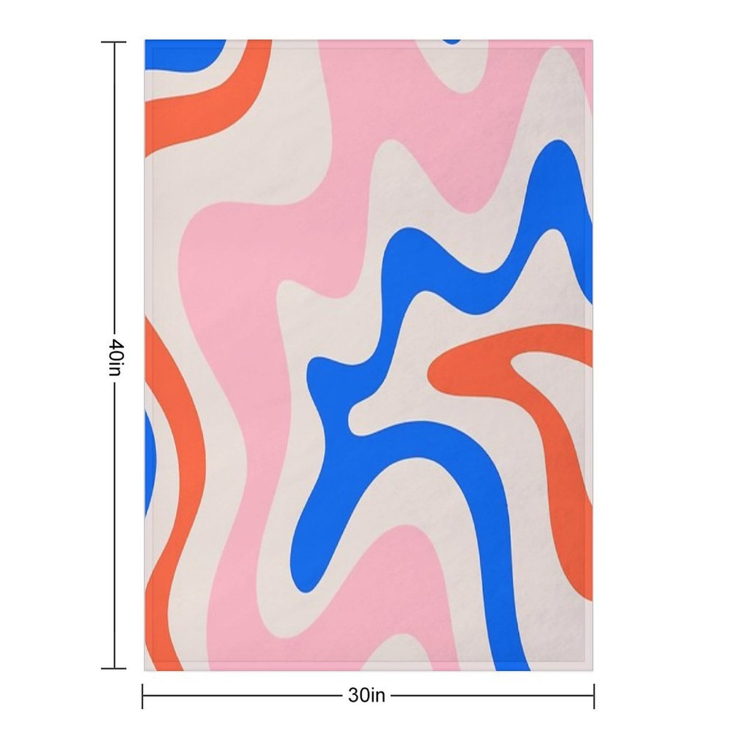 Retro Liquid Swirl Abstract Pattern Square Pink, Orange, And Royal Blue Throw Blanket