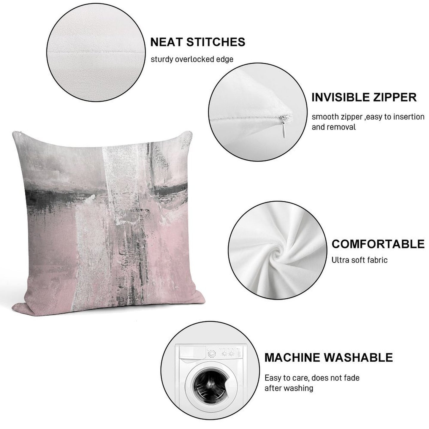 Blush Soft High-Density Material Throw Pillow