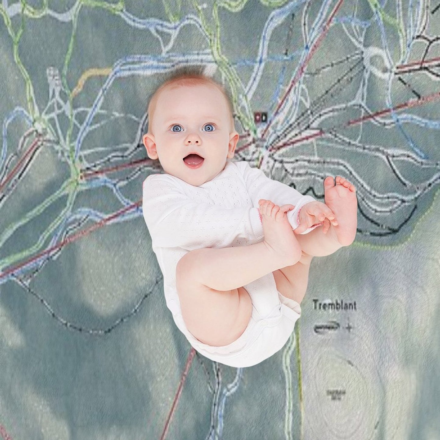 Tremblant Resort Trail Map Throw Blanket