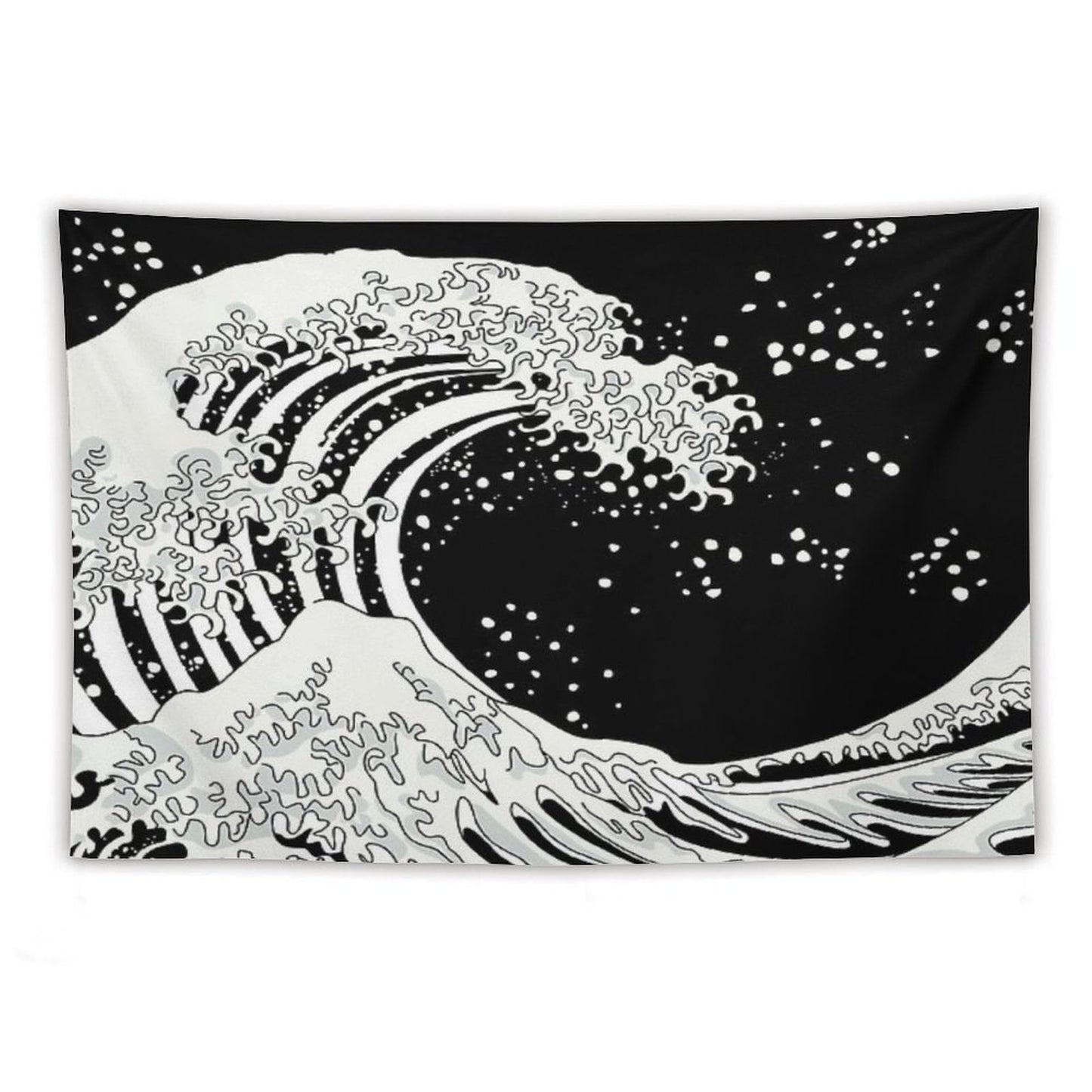 Black And White Great Wave Tapestry