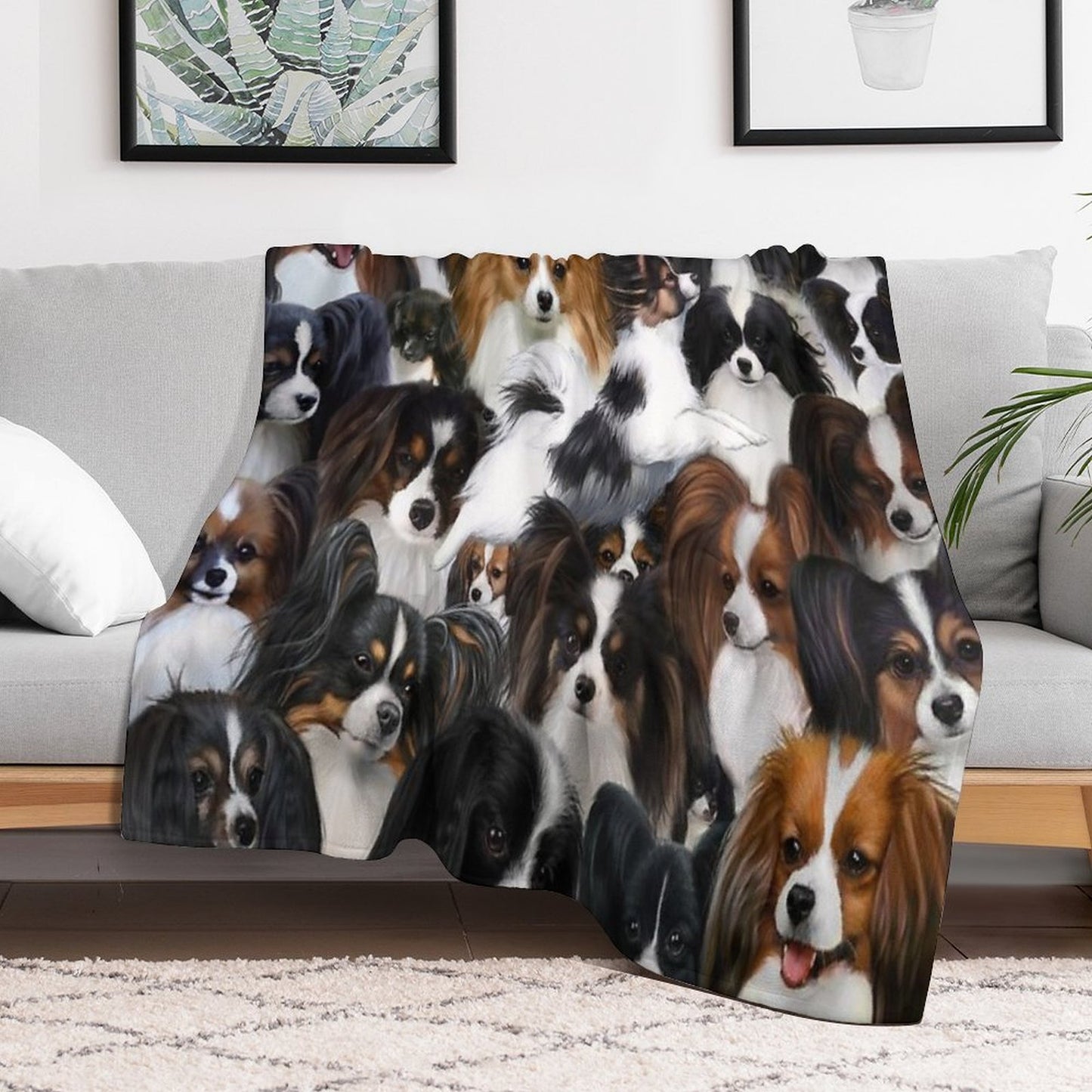 Fly Little Butterfly! Papillon And Phalene Collage Throw Blanket