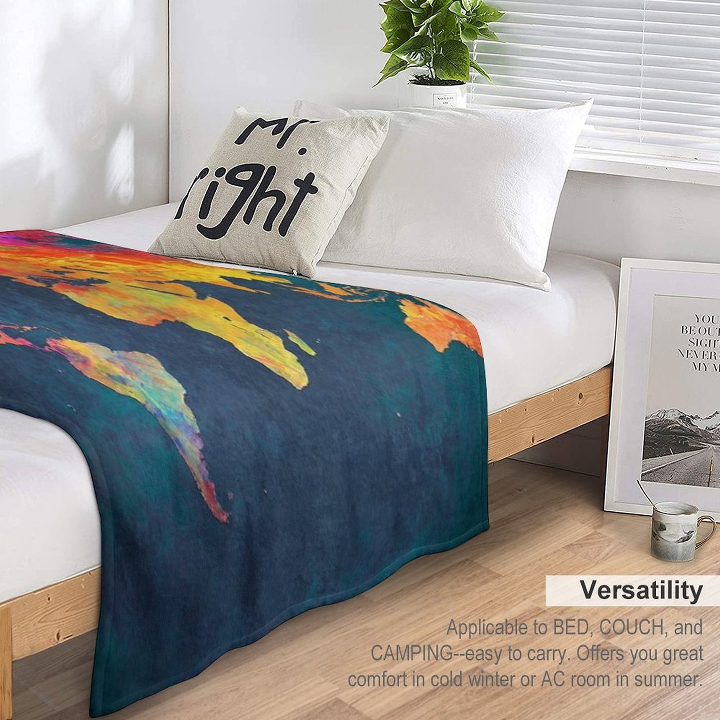 World Map Throw Blanket
