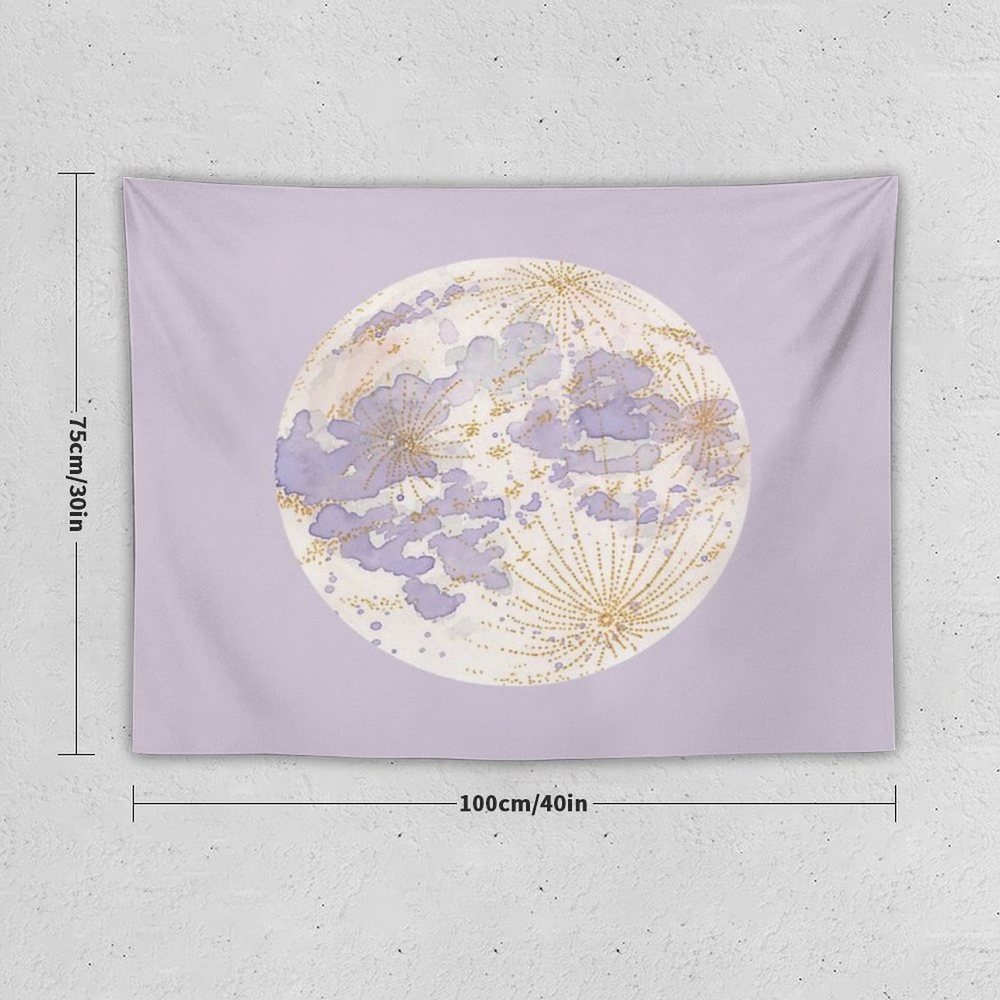 Lavendar Peach Moon Tapestry