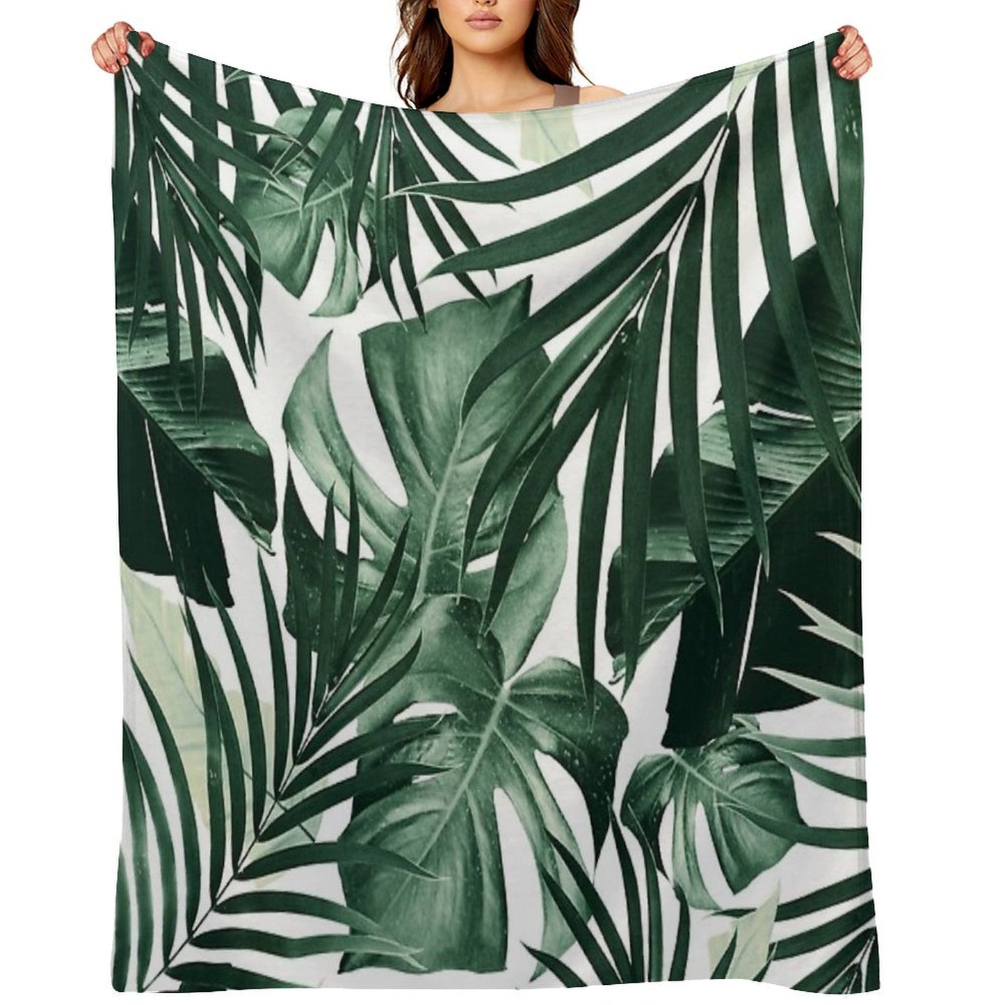 Tropical Jungle Leaves Pattern #4 #tropical #decor #art Throw Blanket