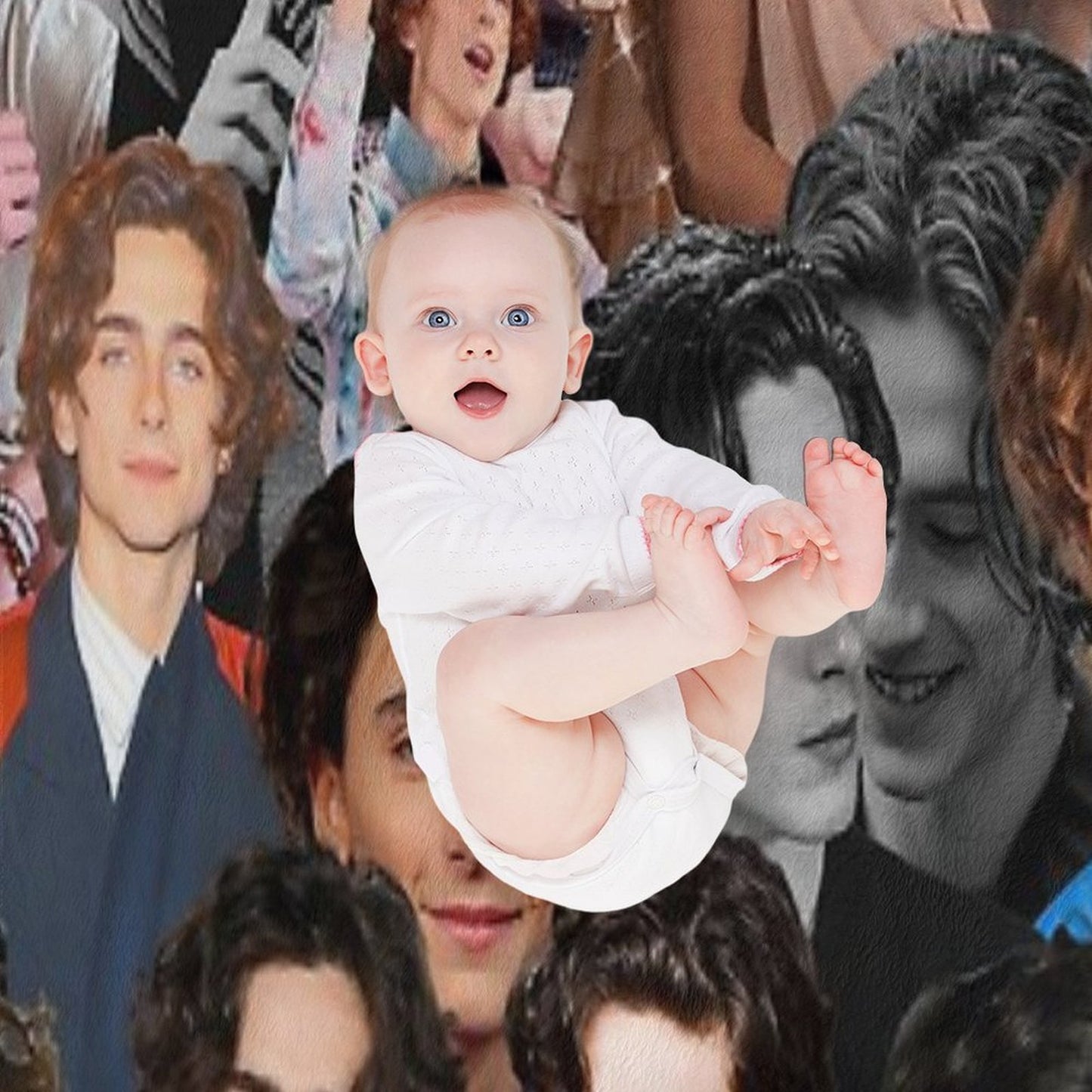 Timothee Chalamet Collage Throw Blanket