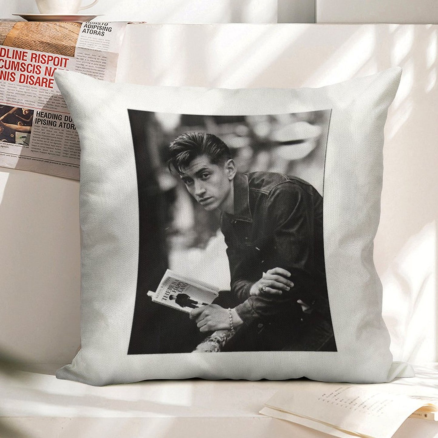 Alex Turner Linen Throw Pillow Cover