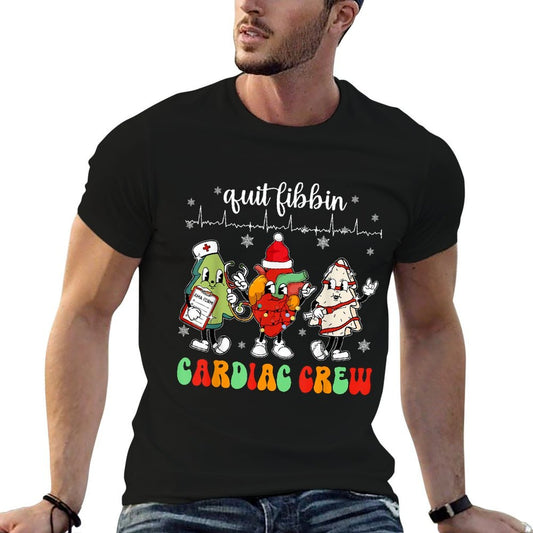Quit Fibbin Cardiac Christmas Crew Cardiac Techs Secretary Slim-fit Cut T-Shirt